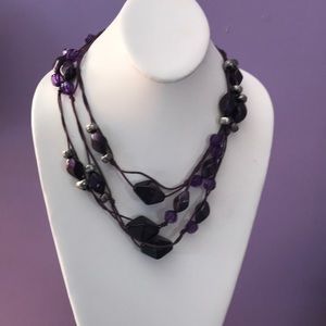 Rich violet long necklace